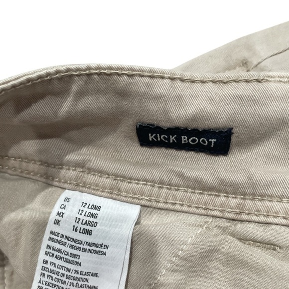 American Eagle Kick Boot Women's Khaki Pants Size 12 Long - Picture 3 of 4